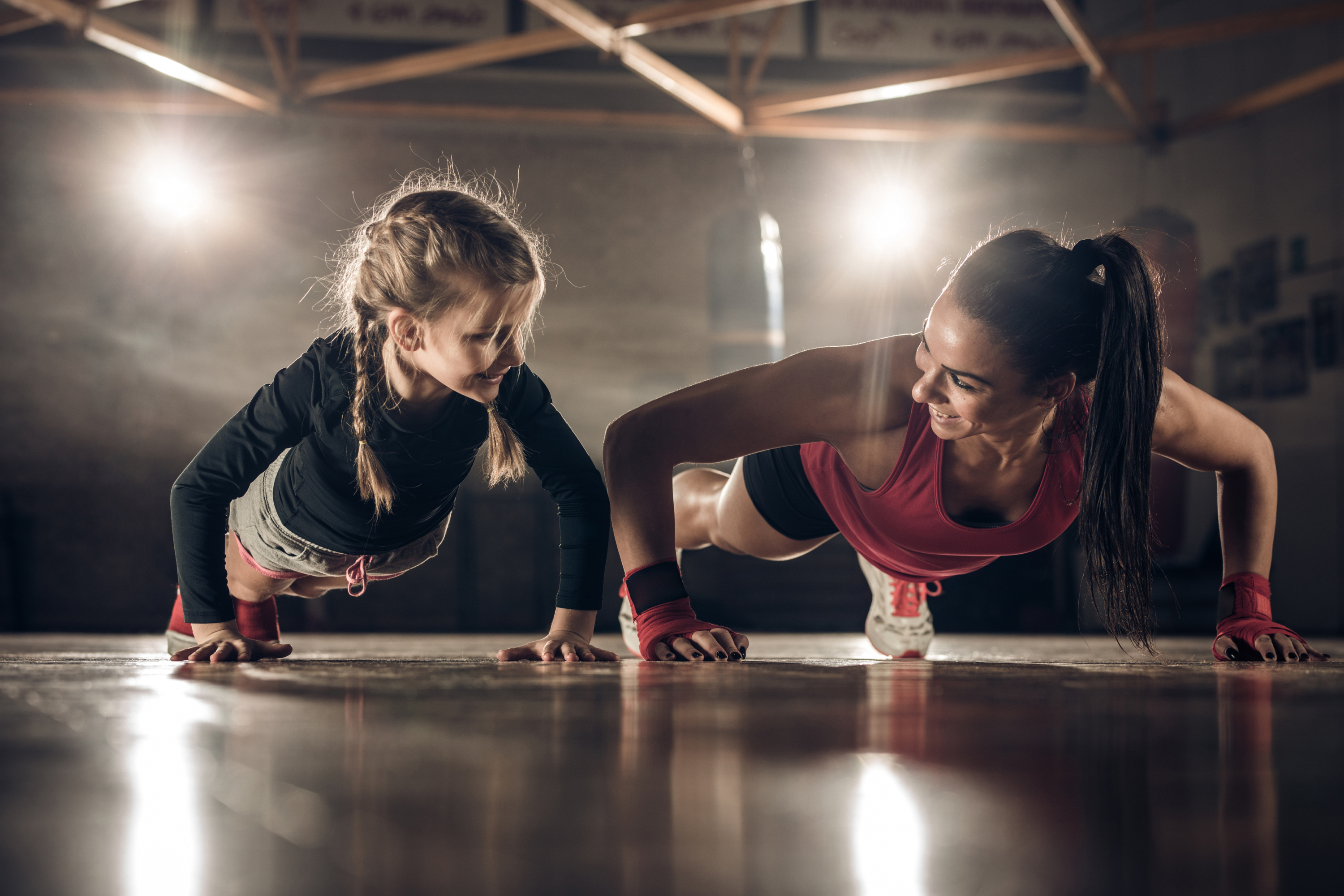 niños en gimnasio