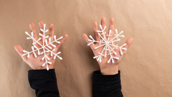 Copos de nieve con bastoncillos