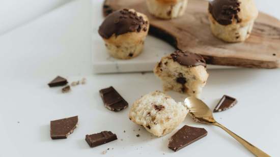 Magdalenas rellenas de chocolate