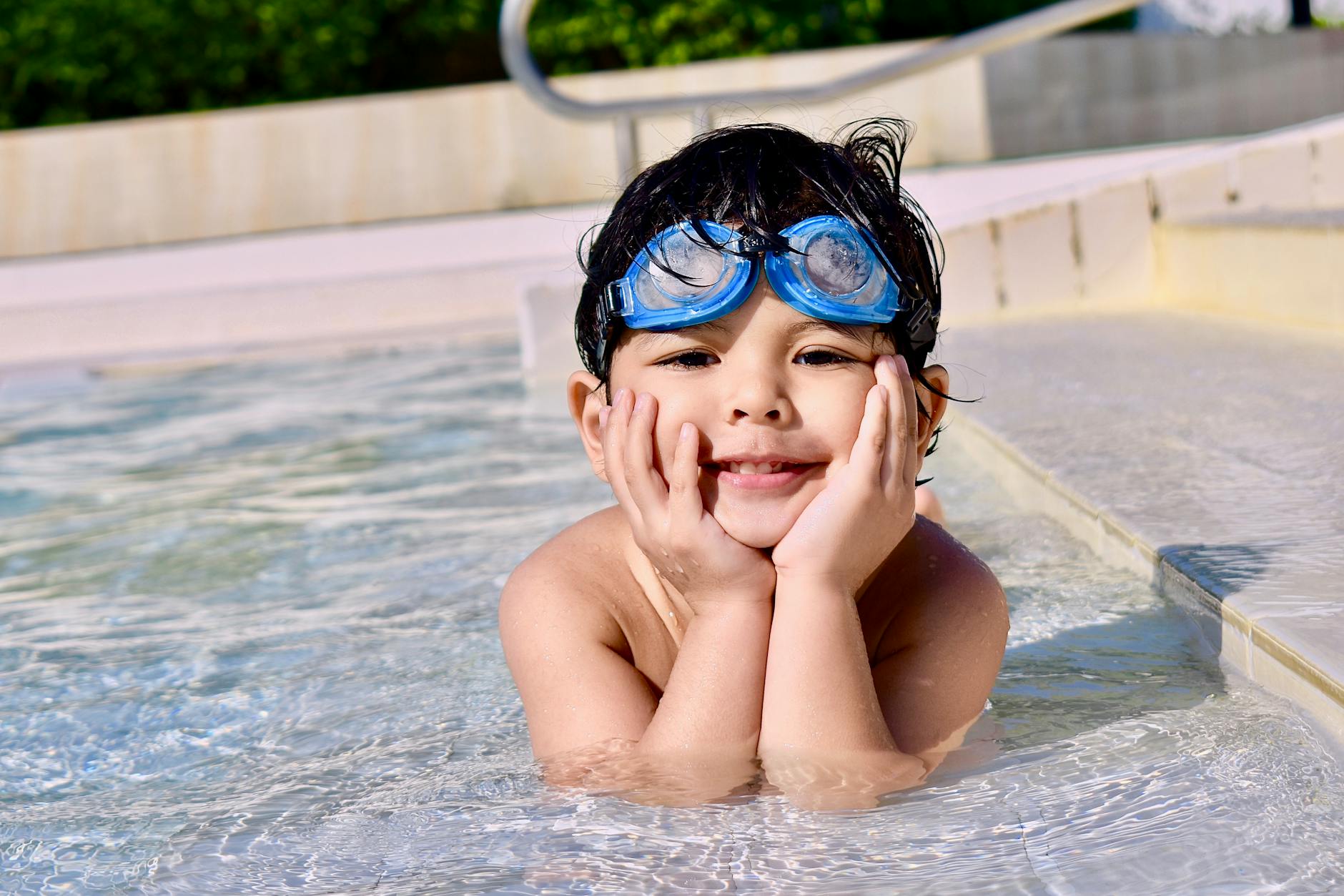 boy in a pool