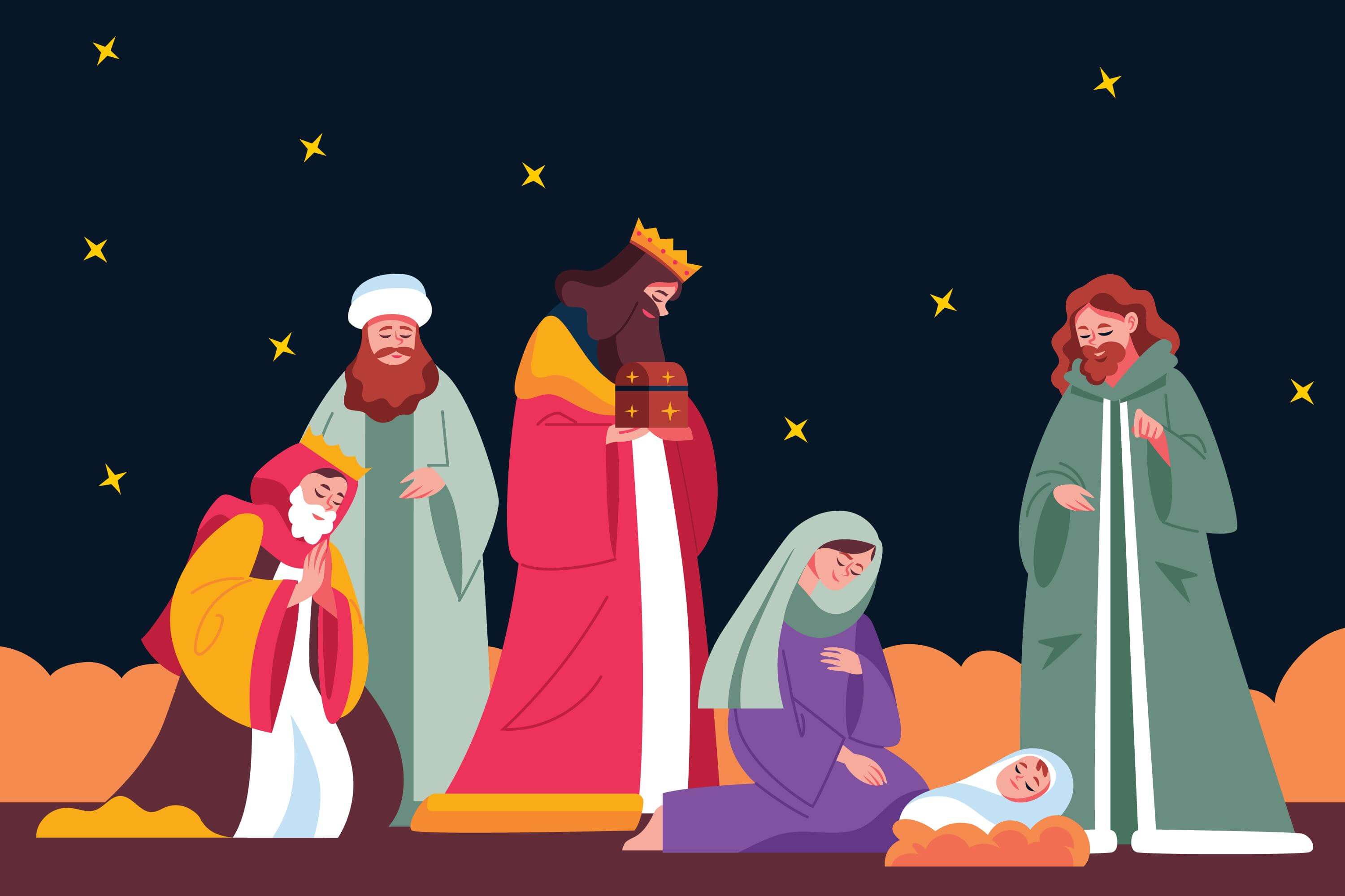 El nacimiento del niño Jesús, una historia de Navidad para contar a los niños