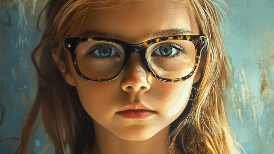 Una niña con gafas