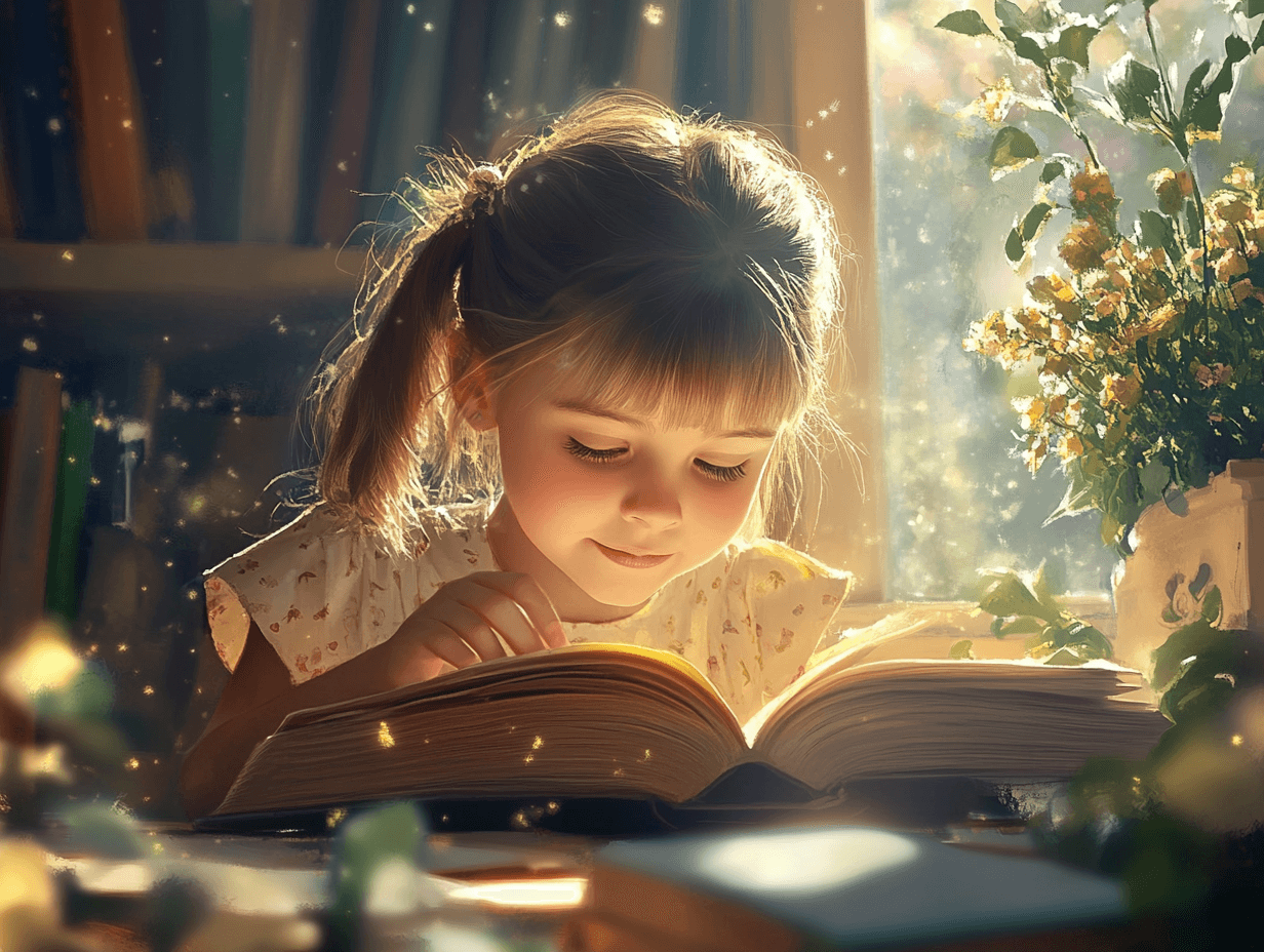 Una niña leyendo