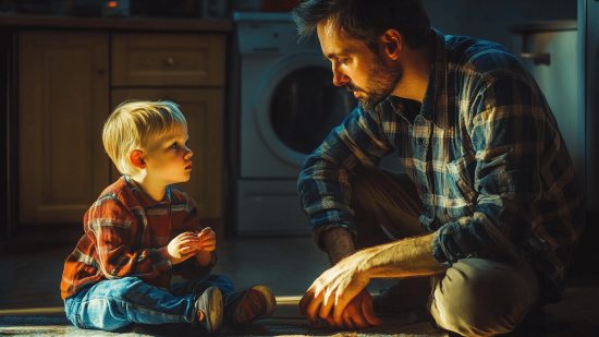 Un padre charla con respeto con su hijo