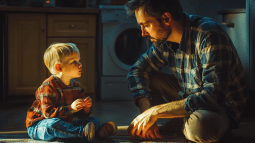 Un padre charla con respeto con su hijo