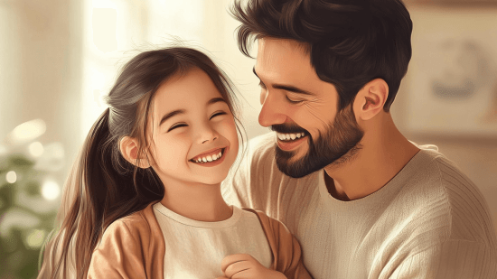 Padre e hija, felices