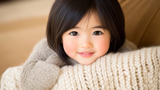 Niña con cara alegre