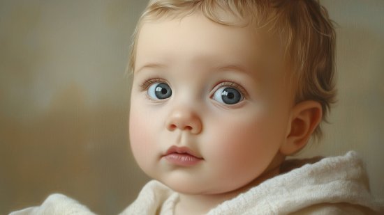 Un bebé de ojos grandes