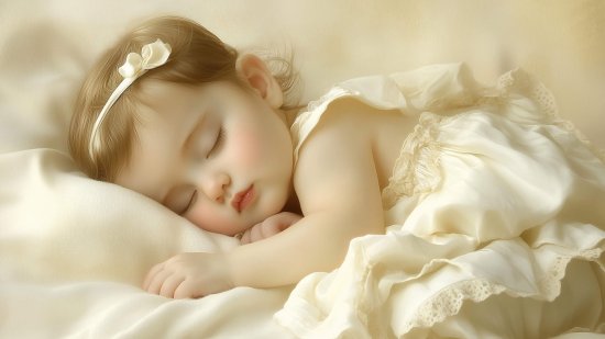 Una niña descansando