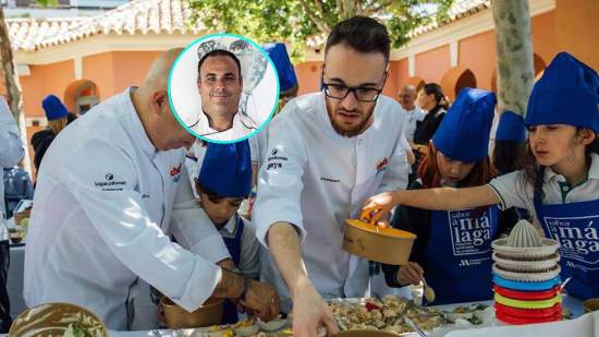 Taller formativo de ChefsForChildren. En la imagen de detalle, el cocinero Ángel León, uno de los 60 profesionales que colabora con la iniciativa solidaria.
