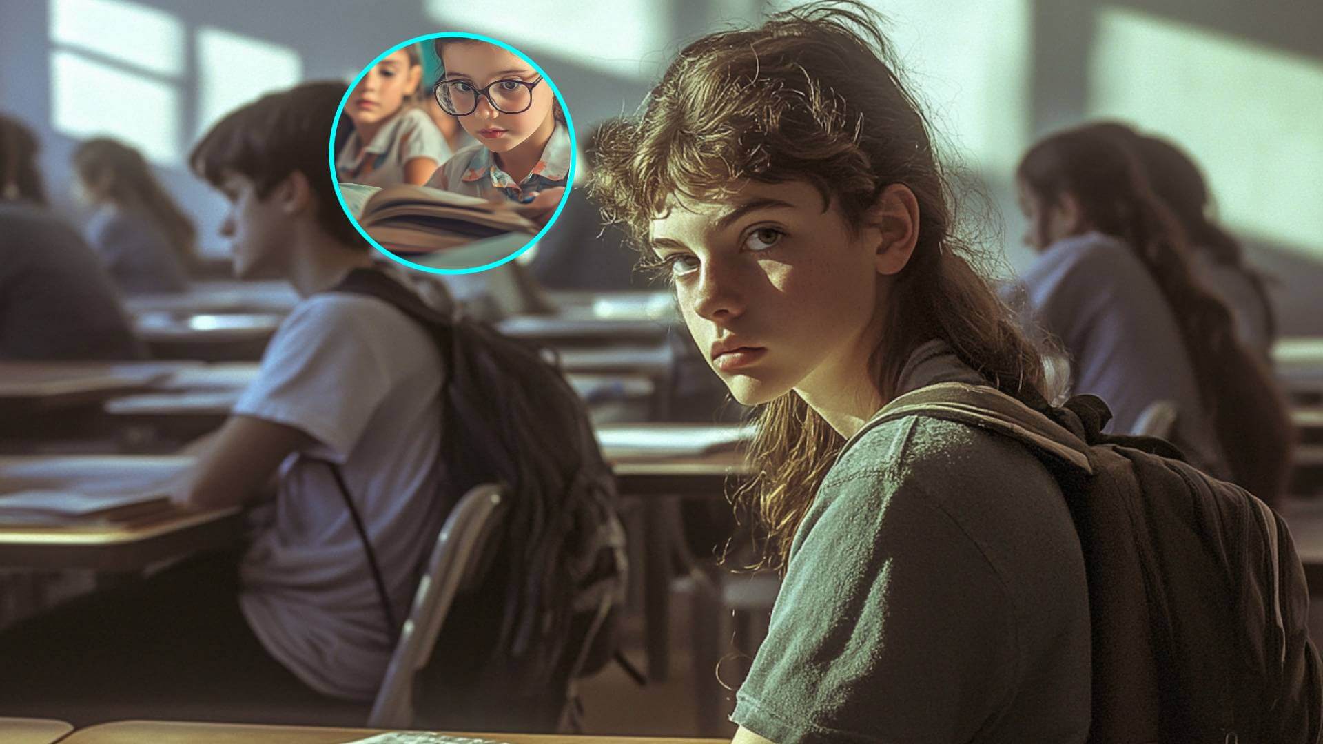 Una estudiante en clase del instituto