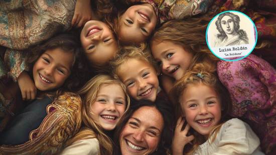Fotografía grupal de mujeres y niñas felices