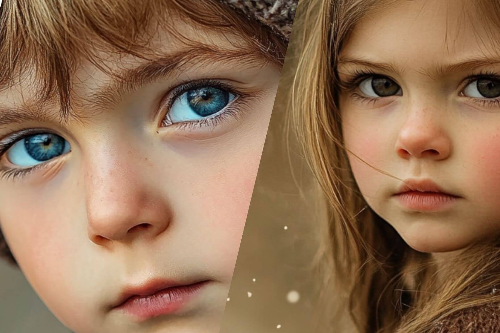 Dos retratos de un niño y una niña respectivamente