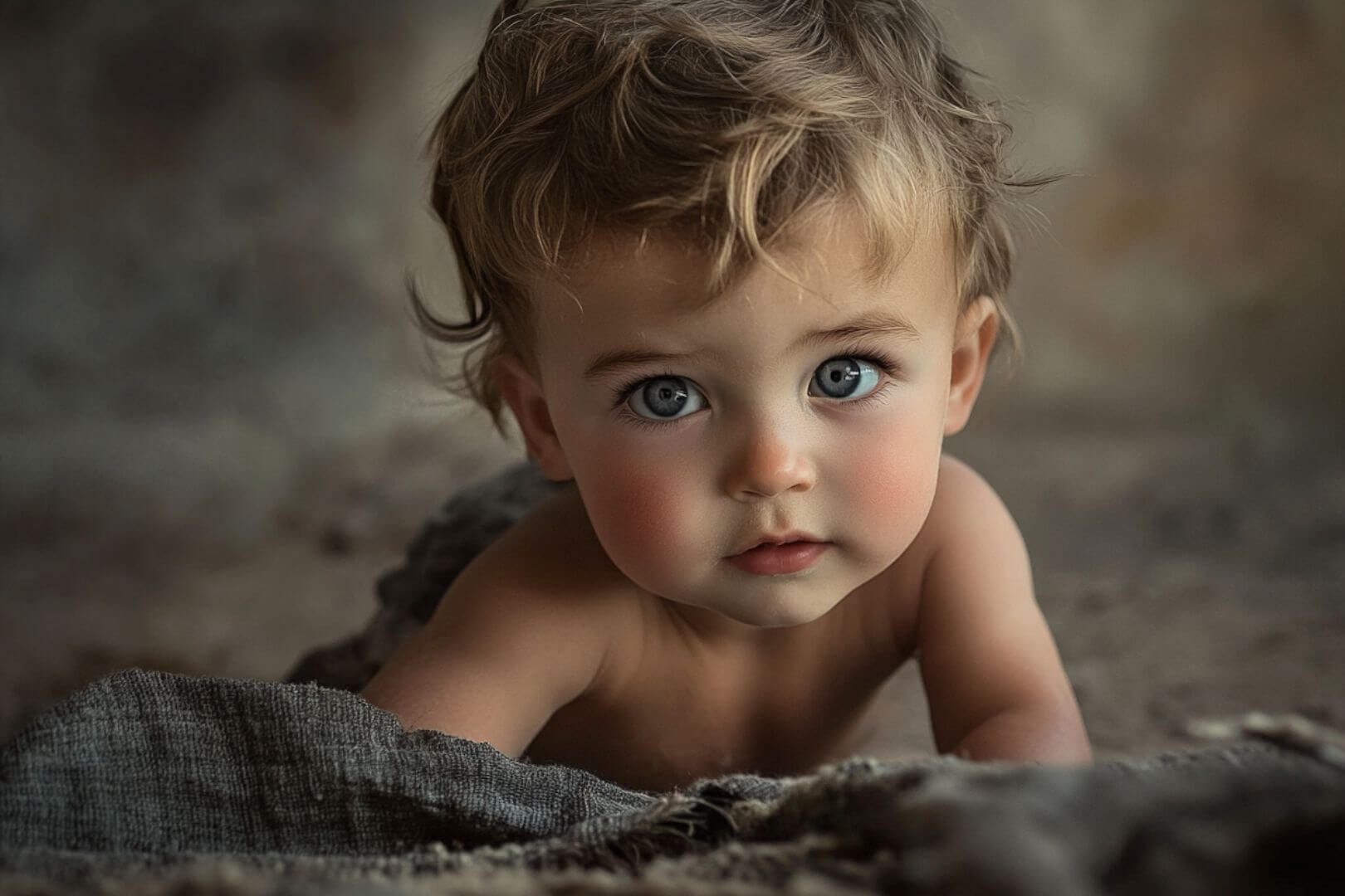Niño rubio de ojos claros