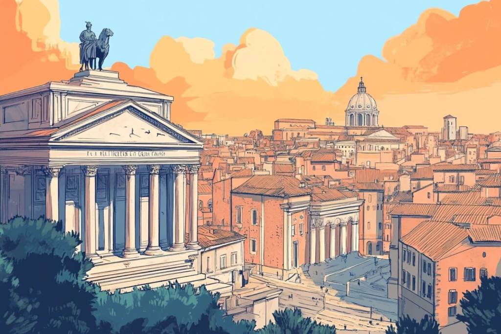 Infografía inspirada en la ciudad de ROma