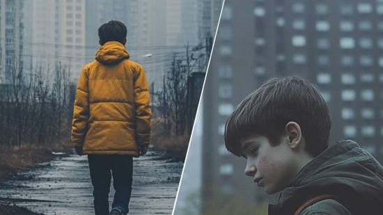 Dos adolescentes en su barrio