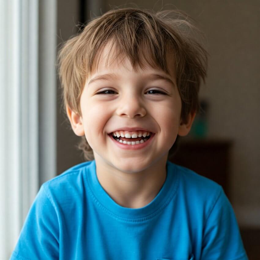 Un niño sonriente