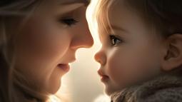Una madre habla a su bebé