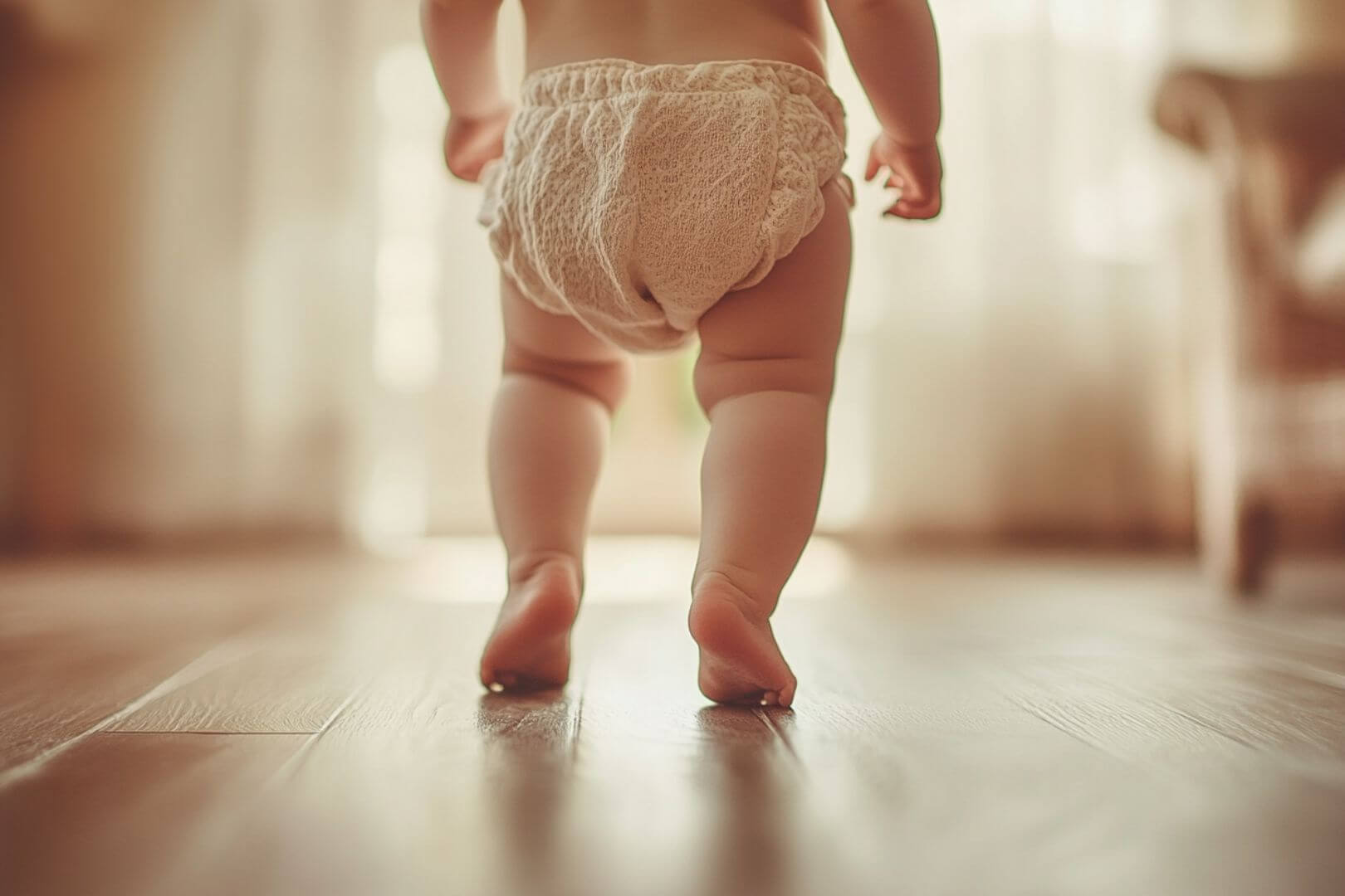 Las piernas arqueadas al empezar a andar son normales: el cuerpo del bebé aún se está adaptando a la bipedestación