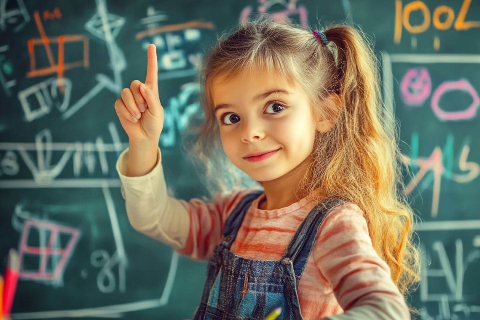 Una niña brillante participa activamente en clase. Fomentar la curiosidad y ofrecer retos adecuados es clave en su desarrollo.